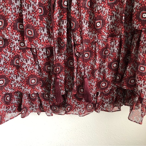 100% Silk Cinq á Sept Jasmine Floral Ruffle Fringe Dress - Picture 10 of 14